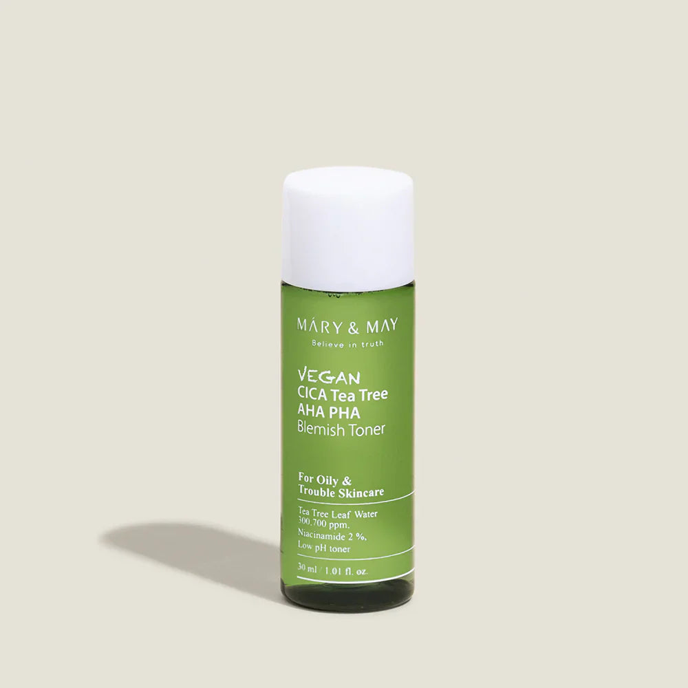 [Free Gift] Mary&May Vegan CICA Tea Tree AHA PHA Blemish Toner 30ml [Miniature]