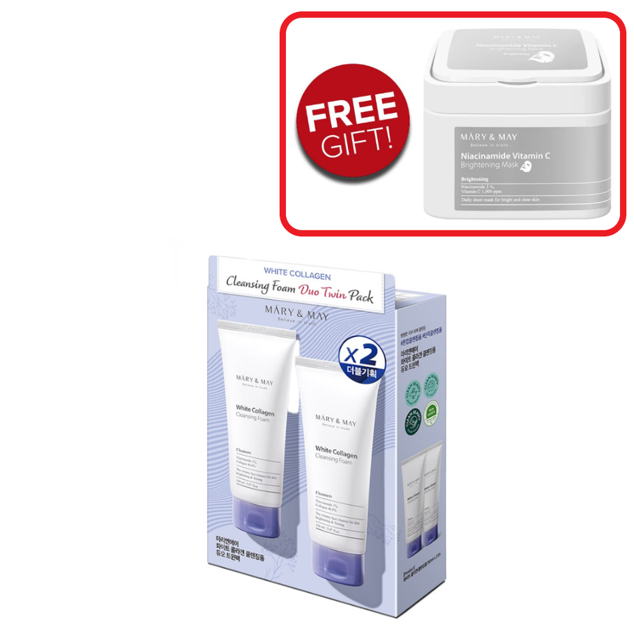 White Collagen Cleansing Foam Duo Twin Pack (150ml x2)